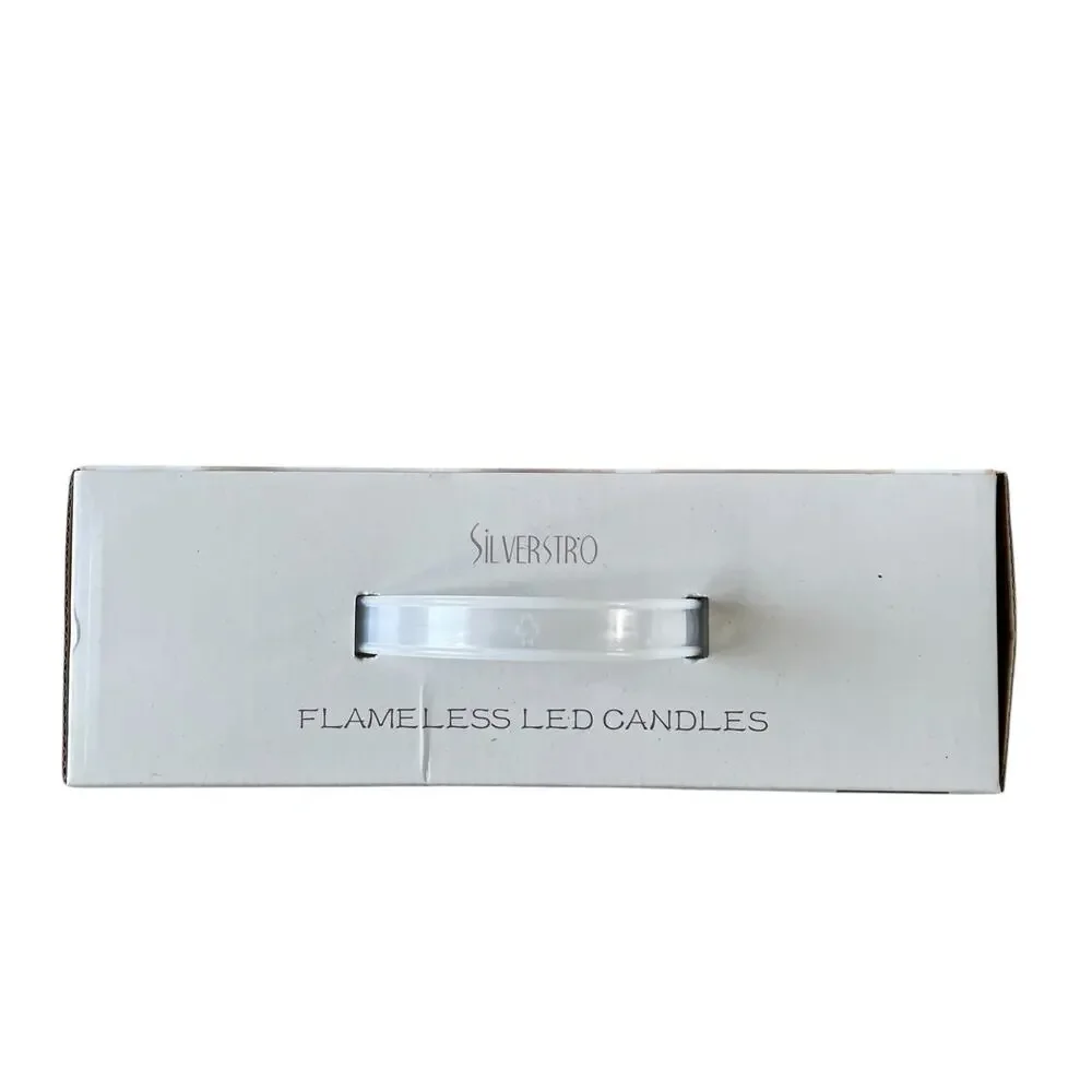Set of 3 Silver Glitter Flameless LED Candles Battery Operated Holiday Decor NEW